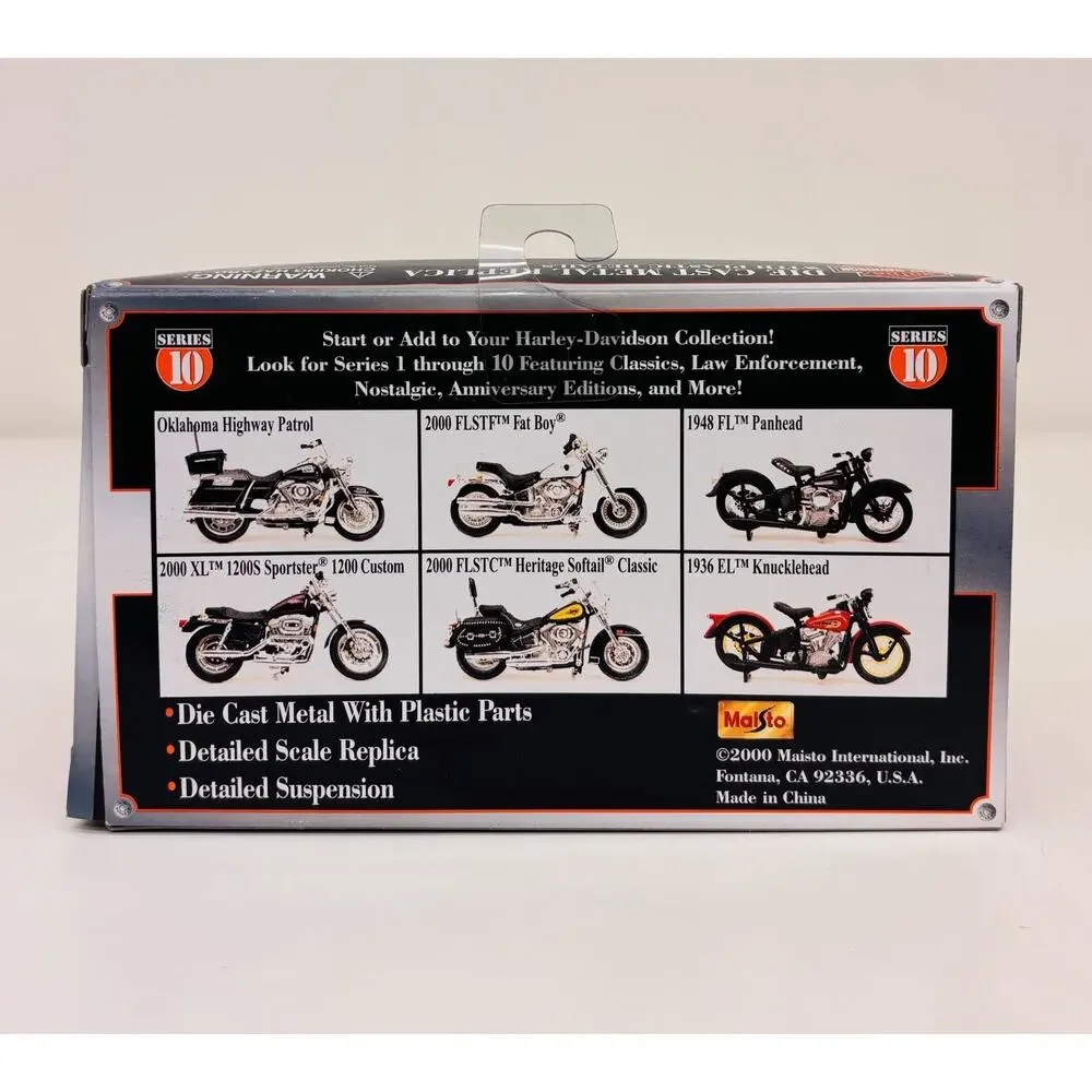 Maisto 1:18 Harley Davidson 2000 FLSTF Fat Boy Diecast Motorcycle Series 10 New